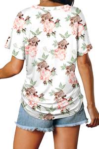 100% Poly col en v T-Shirts pour femmes de haute qualité grande taille plaine Blouses et chemises motif géométrique Sublimation marque vêtements - Product Image 6