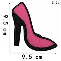 Série Personnalité Fille : Patchs brodés en tissu sergé thermocollants, motif rouge à lèvres et talons hauts pour vêtements