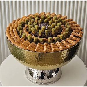 Bol en métal argenté de qualité supérieure affichage de chocolat bonbons au chocolat ronds fantaisie plat de service pour les mariages et autres célébrations - Product Image 3