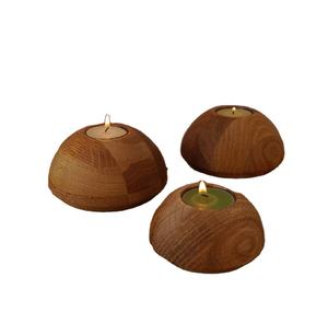 Madera de Acacia hogar rústico artesanías hechas a mano decoración del hogar candelabro vela de madera soporte de taza vela tarros vela perfumada - Product Image 1