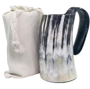 Heritage Horn Mug de Crescent Crafts Hecho a mano Encanto rústico Estilo animal pulido para sorber refinado - Product Image 1