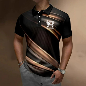 Últimos diseños de camisas de moda para hombres Camisetas polo con estampado personalizado Hombres Sublimación Impreso de talla grande para hombres - Product Image 2