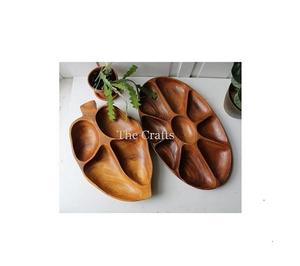 Lot de 2 assiettes à chocolat plateau fruits secs en bois de qualité supérieure et assiette à chocolat pour le Ramadan et l'Aïd - Product Image 2
