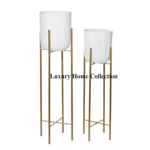 Fantaisie Design Moderne Look Attrayant Fantaisie Jardinière Stand Couleur Noire Jardinière Stand Avec Ombre Antique Conception Pot Forme Ronde - Product Image 6