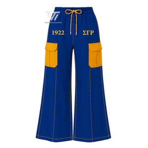 Vente en gros Vêtements de sororité grecs Sigma Gamma Rho Pantalon cargo large brodé Accessoires grecs - Product Image 1