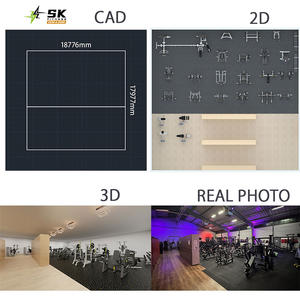 Équipement de <span class=keywords><strong>musculation</strong></span> commercial SK 1000 m² pour entraînement de force, cardio et triceps - Ensemble de fitness en métal pour hôtel/club - Product Image 2