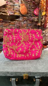 Femmes coton fait à la main ethnique Rajasthani brodé Khajuri sac à main épaule sac fourre-tout pour cadeaux de faveur de mariage - Product Image 4