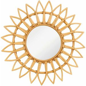 Venta caliente espejo de ratán decoración colgante de pared OEM personalizar decoración Natural para baño hecho a mano OEM India - Product Image 5