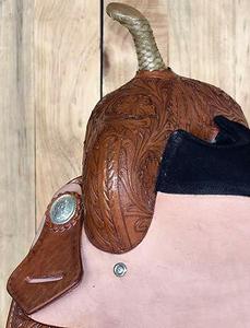 Sillín de cuero de calidad superior de doble tono occidental con diseño floral hecho a mano y asiento de gamuza suave a un precio asequible - Product Image 6