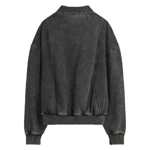 Sweat-shirt polo oversize pour hommes OEM Logo personnalisé Pull à épaules tombantes Polo d'hiver Col ras du cou Sweat-shirt épais et épais - Product Image 2