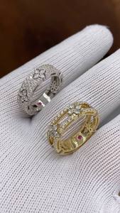 Tendencia 925 plata esterlina Roberto moneda diamante pareja anillo redondo Moissanite diamante boda anillo pareja regalo para compromiso - Product Image 2