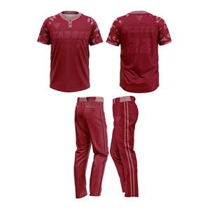Fabrication OEM, vente en gros, maillot de baseball personnalisé de haute qualité, deux boutons, impression par transfert thermique, respirant, devant - Product Image 6