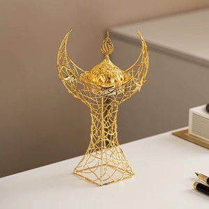 Quemador de incienso moderno para decoración del hogar Oriente Medio árabe Bakhoor fragancia tendencia quemador de Metal aromático - Product Image 6