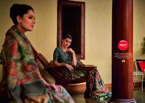 Exquisito Chitrapatta Katav Jari Pata Kalamkari Sari estampado tradicional hecho a mano indio marrón oscuro Saree templo patrones - Product Image 3