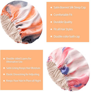 Wholesale Women's Luxury Satin <b>Bonnets</b> & Hair Wraps-Adjustable All Seasons Customized Color Sleeping Headwear - Product Image 4