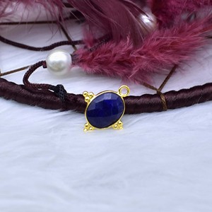 จี้พลอยแซฟไฟร์อัญมณีทรงรีทรงเหลี่ยมเพชรพลอยเล็กๆมีเสน่ห์แบบฝาเงินแท้สามแบบผู้หญิงมีสไตล์ - Product Image 3