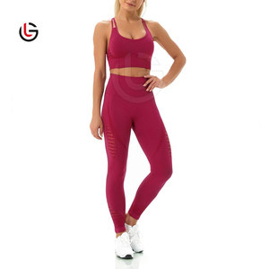Conjunto de Yoga de patrón sólido para mujer, ropa de gimnasio para entrenamiento físico para mujer - Product Image 5