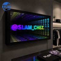 Enseigne LED personnalisée à effet miroir infini pour bar, enseigne publicitaire lumineuse pour magasin, boîte à lumière intérieure effet abysse pour personnalisation
