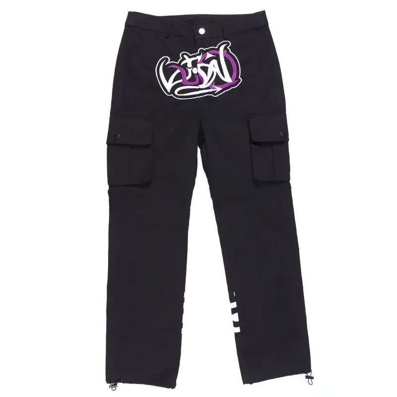 Premium vendita calda all'aperto nero in rilievo logo personalizzato uomo abbigliamento sportivo Jogging pantaloni larghi Casual e pantaloni