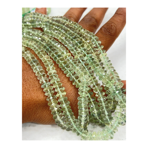 Améthyste verte Quartz facettes allemand coupe disque Rondelle perles 7-8mm brin fabrication de bijoux bricolage artisanat collier - Product Image 4