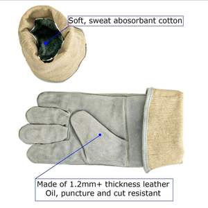Résistant à l'usure Durable Thermique Extérieur Pakistanais En Gros Gants De Sécurité En Cuir De Soudage Protection En Métal Robuste - Product Image 2