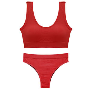 Ensemble soutien-gorge et culotte grande taille avec bretelles fixes et armatures, sous-vêtements traditionnels pour femmes - Product Image 2
