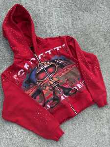 Sudadera con Capucha de Moda Masculina de Alta Calidad, Impresión de Logotipo Personalizada, Lavado Ácido Extra Grande, Estilo Vintage, Talla Grande XXL, Personalizada con Pedrería, Talla 6XL - Product Image 3