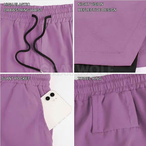 กางเกงขาสั้นกีฬาระบายอากาศ2 in 1สำหรับผู้ชายมีกระเป๋าซ่อนสำหรับวิ่งและออกกำลังกาย - Product Image 6