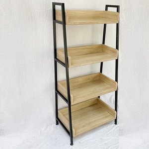 Étagère à livres en contreplaqué à 4 niveaux de style industriel CASAN, minimaliste et gain de place, avec structure en fer pour la maison, le bureau, l'atelier, la chambre - KS68114 - Product Image 5