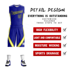 Vente chaude Logo Personnalisé Impression BSCI Polyester Sportswear Ensembles Uniformes De Basket-ball À Séchage Rapide en Différentes Couleurs - Product Image 4