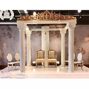 Elegancia Boda Fibra Pilar romano Mandap Destino Boda FRP Cuadrado Romano Mandap Tema blanco Boda Evento Roman Mandap Reino Unido - Product Image 1
