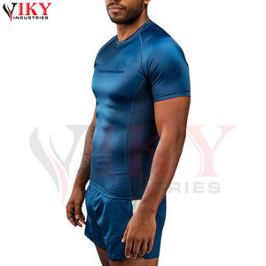 Camiseta de Protección Solar Azul Ligera con Precio de Mayoreo, Producto Nuevo y Moderno, Camiseta de Protección Solar para Adultos de Poliéster/Nailon con Impresión por Transferencia de Calor - Product Image 3