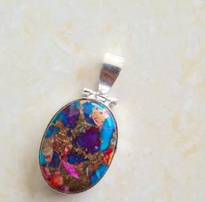 Colgante de declaración bohemio de Plata de Ley 925 hecho a mano ostra turquesa piedra preciosa plata Natural colgantes y dijes de moda - Product Image 3