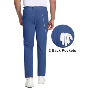 Pantalones holgados con cordón para hombre, pantalones de Golf informales, transpirables, de lona de algodón 100%, de cintura media, de calle alta, pantalones de colores teñidos lisos - Product Image 2