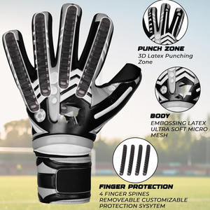 Guantes duraderos transpirables de portero de fútbol americano, protección para el pulgar, cierre con cordones, guantes unisex personalizables - Product Image 2