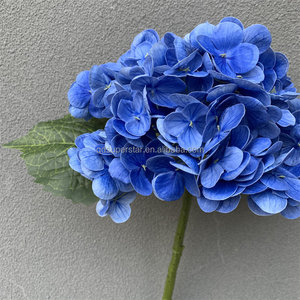 Fleur artificielle d'hortensia de haute qualité <span class=keywords><strong>A</strong></span>-469, bleue, toucher réaliste, latex, tige d'hortensia, grosse tête, pour décoration de mariage - Product Image 2