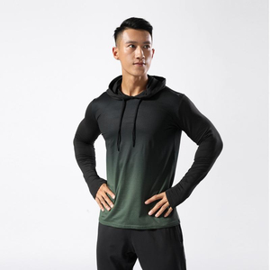 Sudaderas con Capucha de Gimnasio Musculares Lisas con Logotipo Personalizado OEM, Dos Tonos de Color, Sudaderas con Capucha de Compresión - Product Image 4