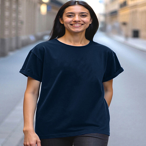 เสื้อยืดแขนสั้นคอกลมสไตล์อินเดียสำหรับผู้หญิง ทรงปกติ ใส่สบาย เหมาะกับฤดูร้อน - Product Image 1