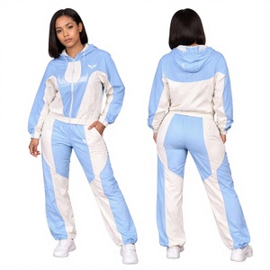 Women’s Lightweight Windbreaker Tracksuit Set Hooded <b>Jacket</b> & Jogger Pants Sportswear <b>Running</b> Suit Casual Two Piece Outfit - Product Image 1