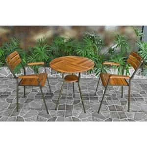 Silla de Jardín de Madera Maciza para Exteriores Moon 03, Diseño Moderno, Silla de Hierro para Jardín Resistente a la Intemperie-GCF155 - Product Image 4