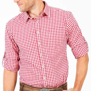 Chemise d'hiver traditionnelle bavaroise pour homme, en tricot uni, 50% coton, 50% fibre de bambou, écologique, respirante, OEM - Product Image 3