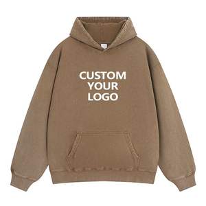 Conjunto de chándal de algodón para hombre con logotipo personalizado al por mayor, Sudadera con capucha con cremallera cuadrada estampada, pantalones de chándal acampanados, sudadera de punto de invierno con capucha - Product Image 3