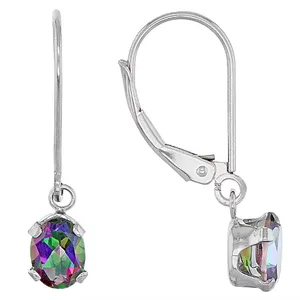 Mehrfarbiges sortiertes mystisches Topaz 5 Paar Rhodium-Über-Silber-Dangle-Ohrringe-Set | leuchtende Vielfalt und schillernder Stil | Schmuck