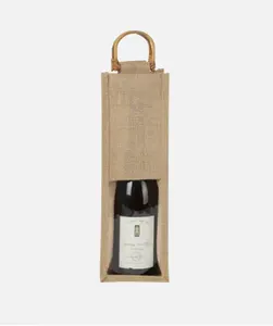 Yüksek kaliteli jüt düşük fiyatlarla hint üretici tarafından % şarap çantaları baskılı iki şişe özel Logo yaptı