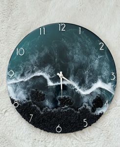 Horloge murale en résine époxy COLORS, taille personnalisée, design moderne, fonctionne sur piles, décoration de mariage, décoration de la maison, mobilier, meilleure qualité - Product Image 3