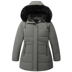 Manteau d'hiver pour femme imperméable à manches longues, nouveau design, épais, matelassé, alternative au duvet, veste chaude, parka, veste à capuche en fourrure - Product Image 5