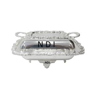 Luxurious Style <b>Food</b> <b>Server</b> Chafing Dish Embossed Design <b>Food</b> <b>Warmer</b> <b>Buffet</b> Chafing Dish With Silver Plated Finished - Product Image 1