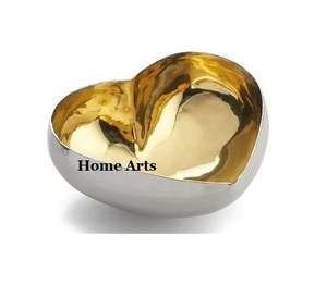 Bol à salade en métal avec support en aluminium en forme de feuille, qualité supérieure, forme ovale, bol à dessert, chocolats, par Home Arts - Product Image 4