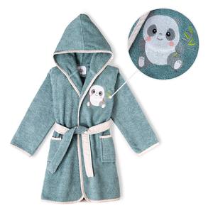 Peignoir pour enfants taille S.6-8 couleur pétrole pour usage sanitaire - Product Image 1