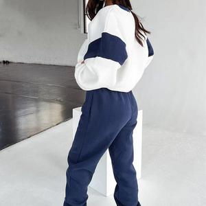 2025 nueva llegada Puff estampado Mujer Sudadera con capucha cordón Jogger Vintage chándales Conjunto Polar Sudadera con capucha pantalones de chándal para mujeres adultas - Product Image 2